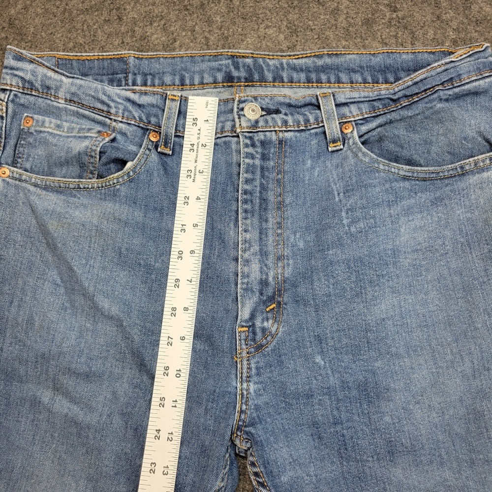 Levis 505 Jeans Mens 36x32 Blue Denim Boho Streetwear Grunge Festival Red Tab - Picture 9 of 14